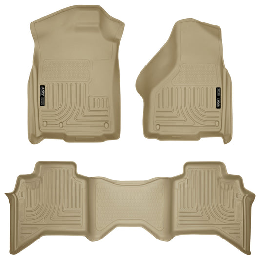 Husky Liners 98033 03-08 Dodge RAM 1500/2500/3500 Quad Cab WeatherBeater Combo Tan Floor Liners