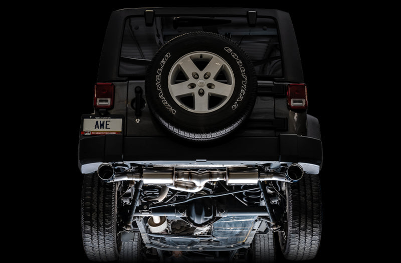 AWE Tuning 3015-33003 07-18 Jeep Wrangler JK/JKU 3.6L Tread Edition Axle-Back Dual Exhaust - Diamond Black Tips
