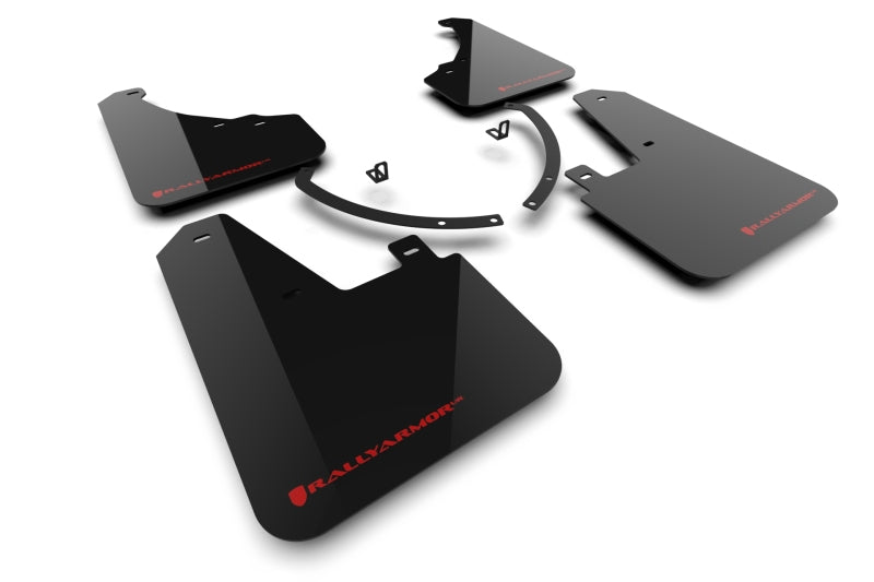 Rally Armor MF118-UR-BLK-RD 24-26 Hyundai Santa Fe Black Mud Flap w/Red Logo