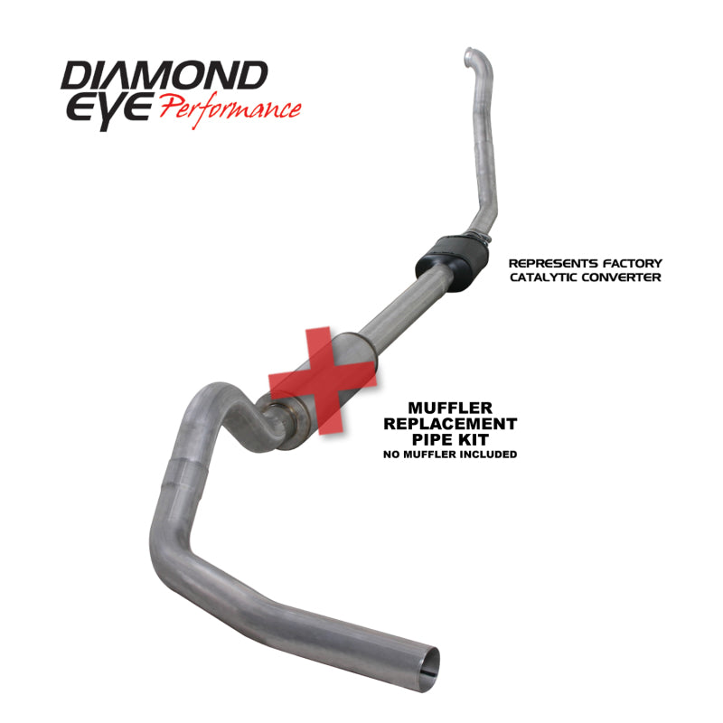 Diamond Eye Performance K4306A-RP Diamond Eye KIT 4in MFLR RPLCMENT PIPE TB SGL ALUM 94-97 5 7 3L F250/F350 PWRSTROKE NFS W CARB STDS