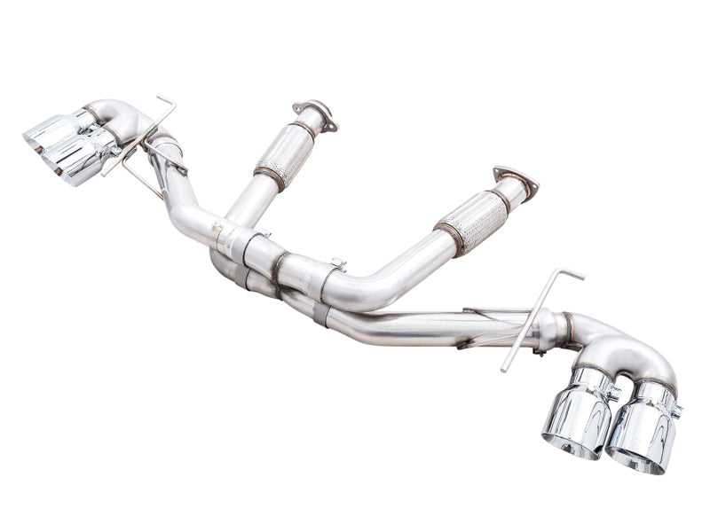 AWE Tuning 3020-42080 2020 Chevrolet Corvette (C8) Track Edition Exhaust - Quad Chrome Silver Tips