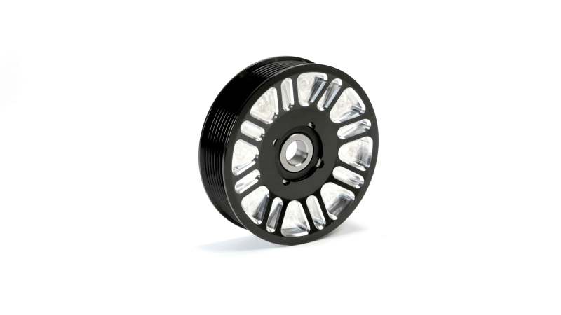 Fleece Performance FPE-34657-BLK-SPK 03-18 Dodge 2500/3500 Cummins Upper Fan Pulley Idler (Black Contrast)