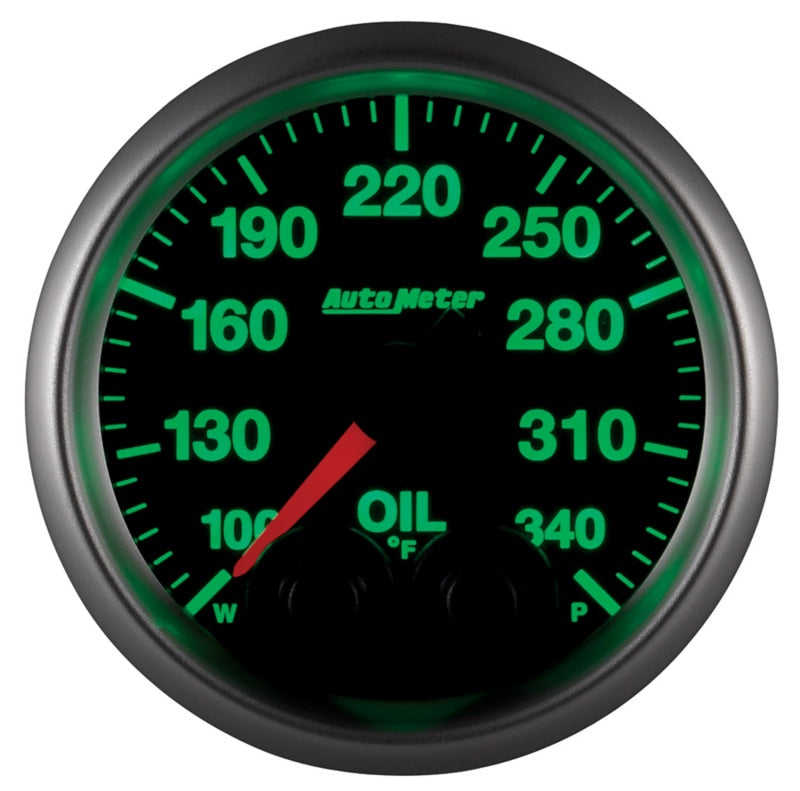 AutoMeter 5640 Autometer Elite 52mm 100-340 Deg F Oil Temp Peak & Warn w/ Electronic Control Gauge