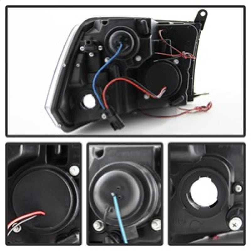 SPYDER 5010056 Spyder Dodge RAM 1500 09-14 10-14 Projector Headlights Halogen- LED Halo LED- Smke PRO-YD-DR09-HL-SM