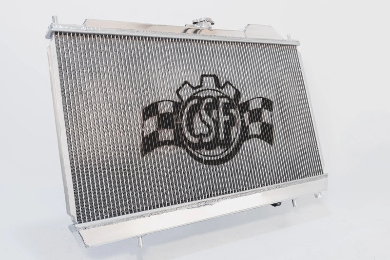 CSF 7075 96-07 Mitsubishi Evo 4/5/6/7/8/9 Full-Slim Radiator w/12in Fan & Shroud/-16AN & Slip On Fitting