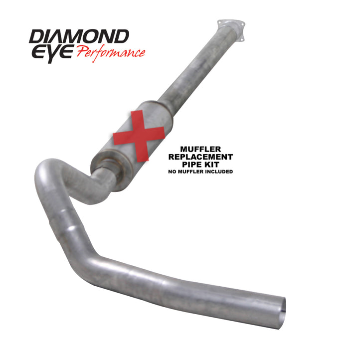 Diamond Eye Performance K4110S-RP Diamond Eye KIT 4in CB SGL MFLR RPLCMENT PIPE SS 01-05 CHEVY/GMC 6.6L 2500/3500