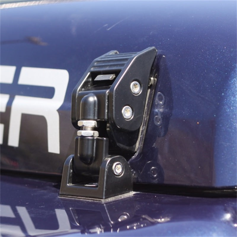Rugged Ridge 11210.15 97-06 Jeep Wrangler TJ Black Aluminum Hood Catches
