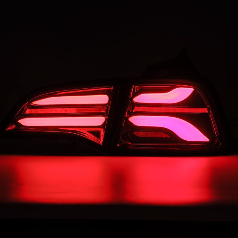 AlphaRex 601010 17-22 Tesla Model 3 PRO-Series LED Tail Lights Jet Black w/Seq Sig