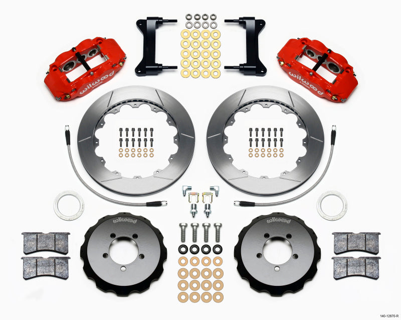 Wilwood 140-12870-R Narrow Superlite 6R Front Hat Kit 12.88in Red 2012-Up Toyota / Scion FRS w/ Lines