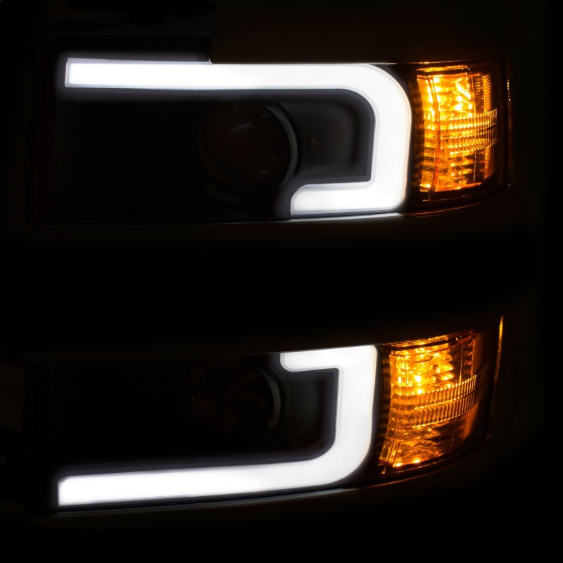 ANZO 111365 Projector Headlights 15-17 Chevrolet Silverado 2500HD / 3500HD Black w/ Chrome Rim