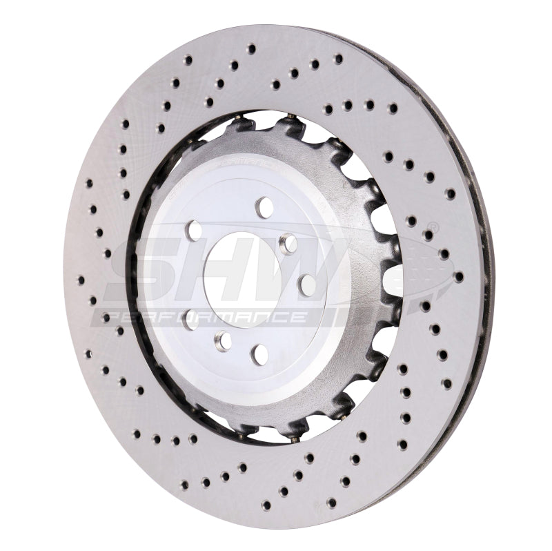 SHW Performance BRL48171 SHW 11-16 BMW M5 4.4L Left Rear Cross-Drilled Lightweight Brake Rotor (34212284103)