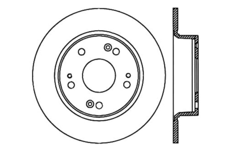 Stoptech 127.40068L StopTech 09-10 Acura TSX / 08-10 Honda Accord Coupe/05-10 Sedan Left Rear Slotted & Drilled Rotor