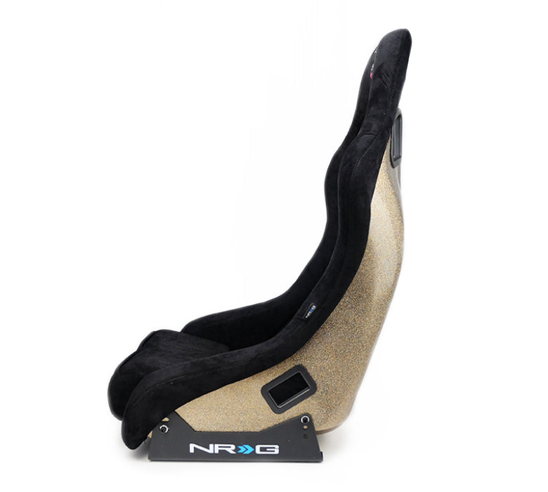 NRG FRP-303BK-ULTRA FRP Bucket Seat ULTRA Edition - Medium (Black Alcantara/Gold Glitter Back)