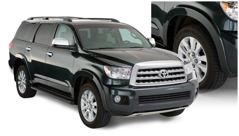 Bushwacker 30912-02 08-15 Toyota Sequoia OE Style Flares 4pc Fits w/ Factory Mudflap - Black