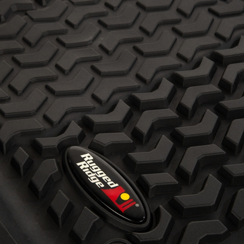Rugged Ridge 12988.05 Floor Liner Front/Rear/Cargo Black 18-21 Jeep Wrangler JL 4 Dr (Excl. 4XE Models)