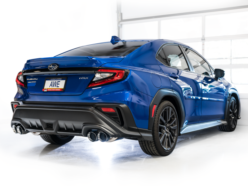 AWE Tuning 3020-42979 2022+ VB Subaru WRX Track Edition Exhaust - Chrome Silver Tips