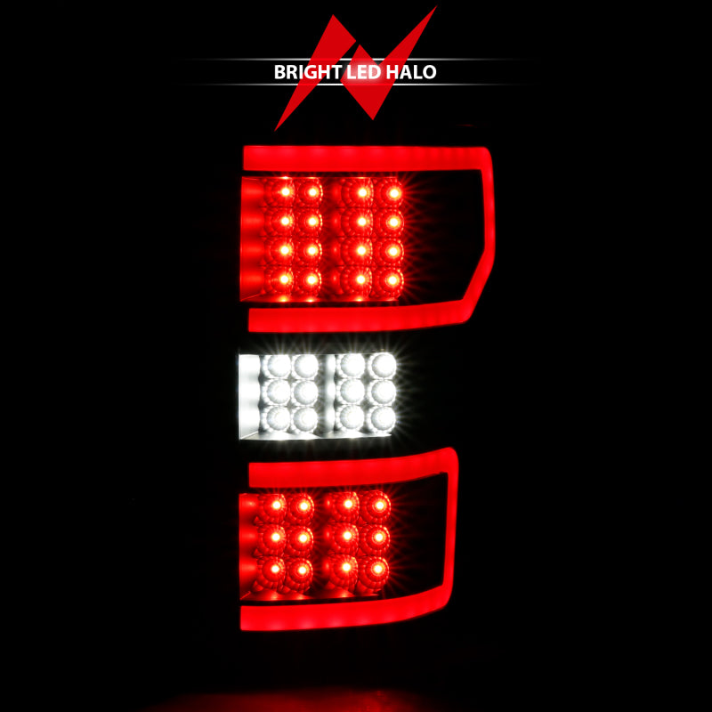 ANZO 311314 18-19 Ford F-150 LED Taillight Black Housing Clear Lens Red Light Bar W/Sequential
