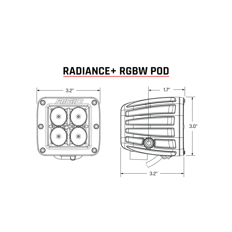 Rigid Industries 202053 Radiance+ Pod RGBW - Pair