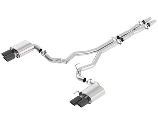 Borla 140746BC 2018 Ford Mustang GT (A/T / M/T) 3in ATAK Catback Exhaust w/o Valves w/ Black Chrome Tips