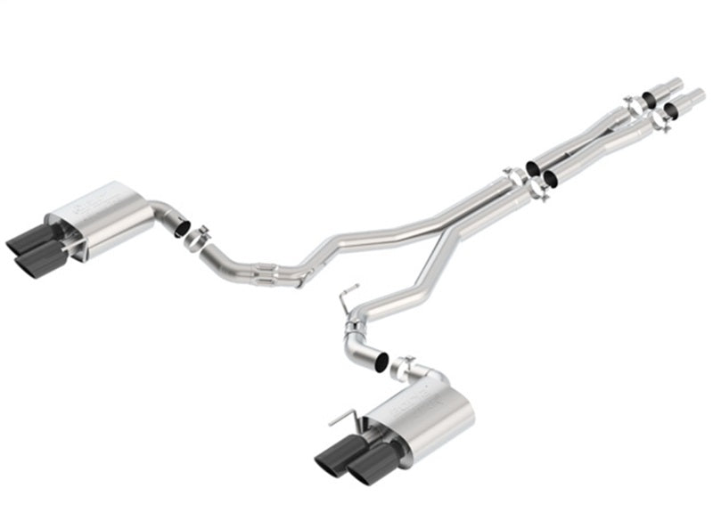 Borla 140746BC 2018 Ford Mustang GT (A/T / M/T) 3in ATAK Catback Exhaust w/o Valves w/ Black Chrome Tips