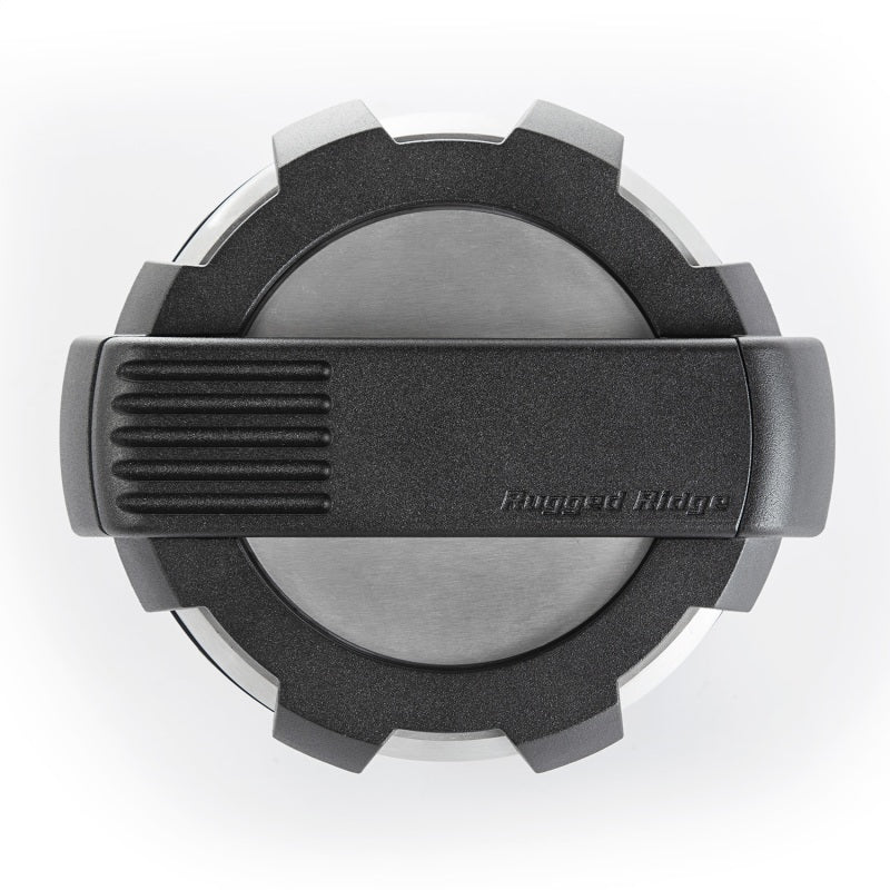 Rugged Ridge 11425.10 Elite Fuel Door Non-Lock Brushed Alum 07-18 Jeep Wrangler JK