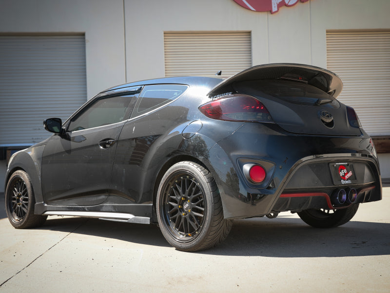 aFe 49-37019-L Takeda 13-17 Hyundai Veloster L4-1.6L 2-1/2in 304 SS Axle-Back Exhaust w/ Blue Flame Tips