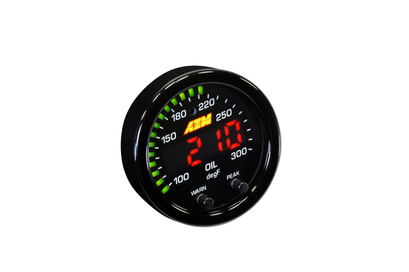 AEM 30-0302 X-Series Temperature 100-300F Gauge Kit (ONLY Black Bezel and Water Temp. Faceplate)