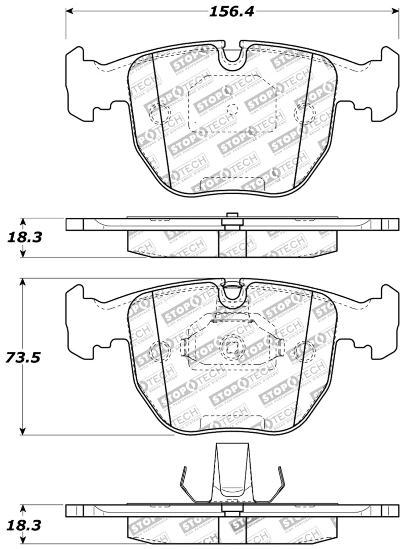 Stoptech 309.06810 StopTech Performance 00-04 BMW M5 E39 / 00-06 X5 / 03-05 Range Rover HSE Front Brake Pads