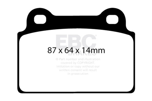 EBC DP51985NDX 08-16 Mitsubishi Lancer Evo 10 2.0 Turbo (1 piece rotor) Bluestuff Rear Brake Pads