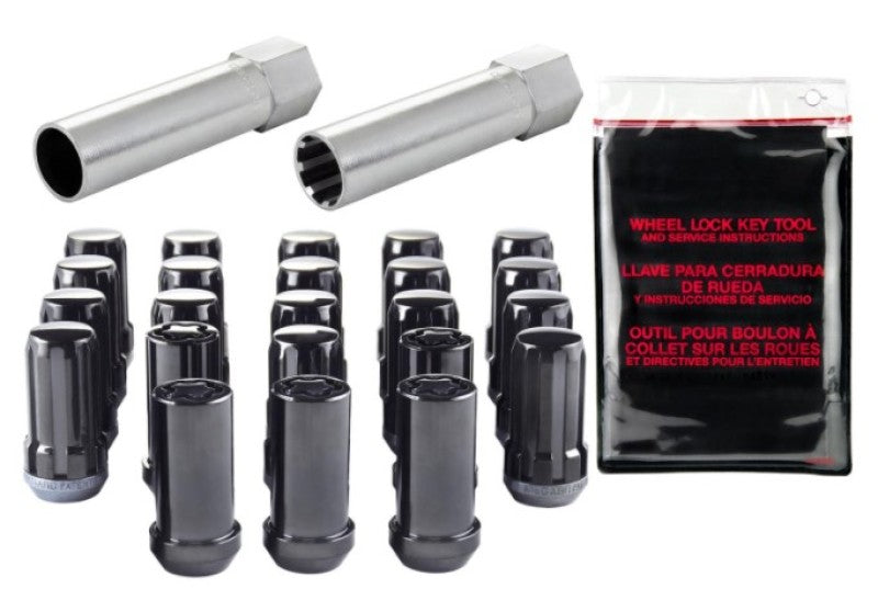 McGard 65585BK SplineDrive Tuner 23-PC Jeep JL Install Kit w/Locks & Tool (Cone) M14X1.5 / 22m Hex - Black
