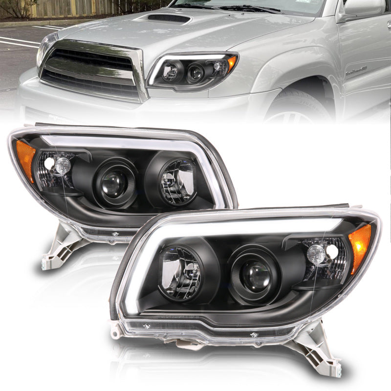 ANZO 111616 06-09 Toyota 4 Runner Projector Headlights Plank Style - Black