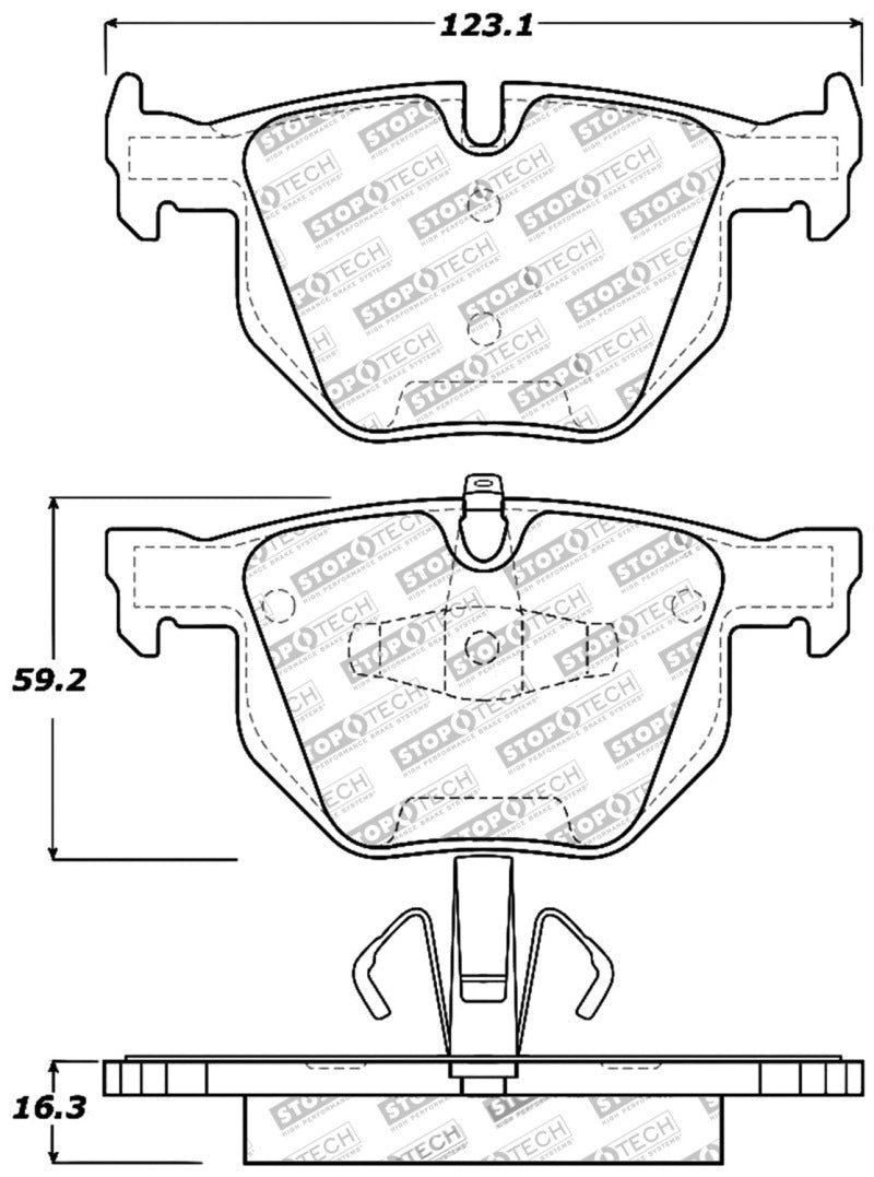 Stoptech 309.11700 StopTech Performance 06 BMW 330 Series (Exc E90) / 07-09 335 Series Rear Brake Pads
