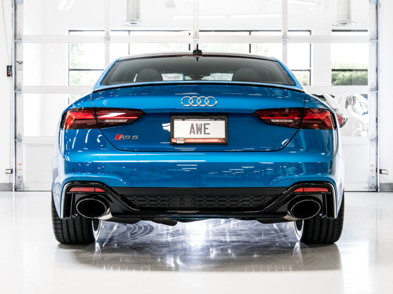 AWE Tuning 3015-33321 Audi B9.5 RS5 Sportback Non-Resonated Touring Edition Exhaust - RS-Style Diamond Blk Tips