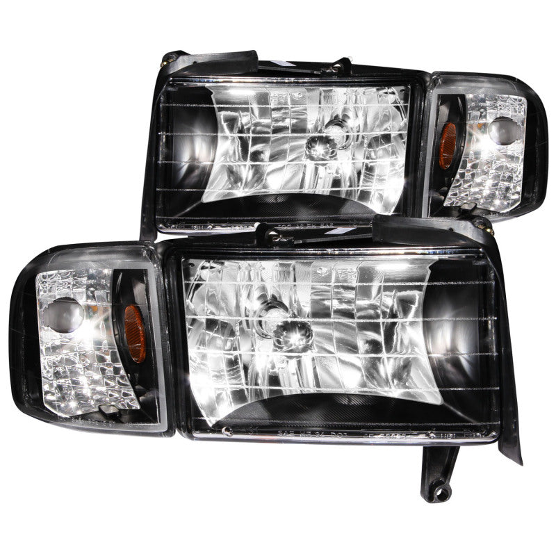 ANZO 111067 1994-2001 Dodge RAM Crystal Headlights Black