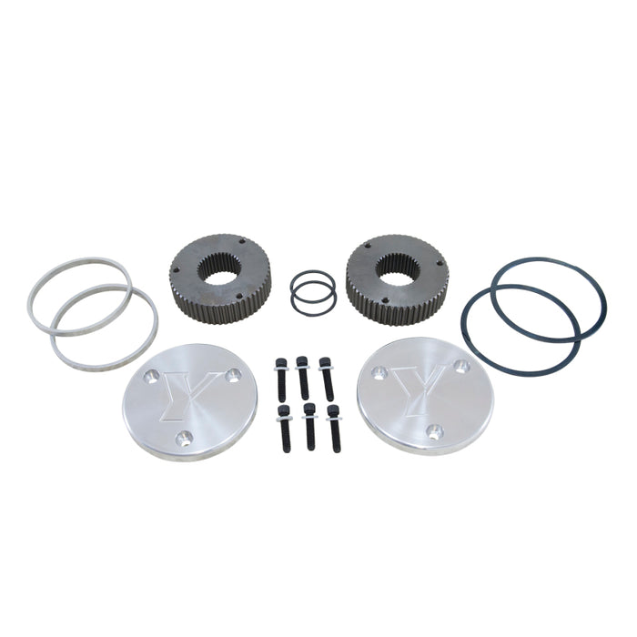 Yukon Gear & Axle YHC50005 Yukon Gear Hardcore Drive Flange Kit For Dana 60 / 35 Spline Outer Stubs. Yukon Engraved Caps