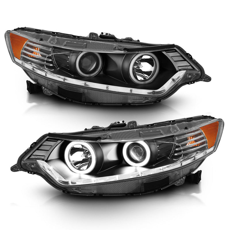 ANZO 121393 2009-2012 Acura TSX Projector Headlights w/ Halo Black (CCFL) (HID Compatible)