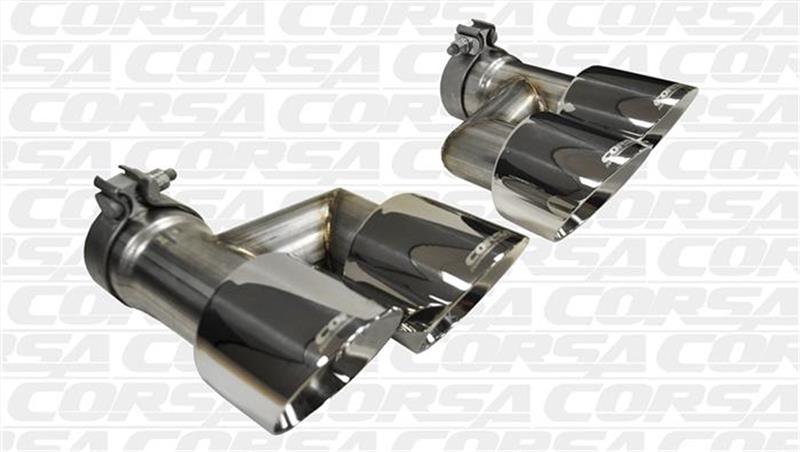 CORSA Performance 14333 Corsa 2015-2017 Ford Mustang GT 5.0 Polish Quad Tips Kit