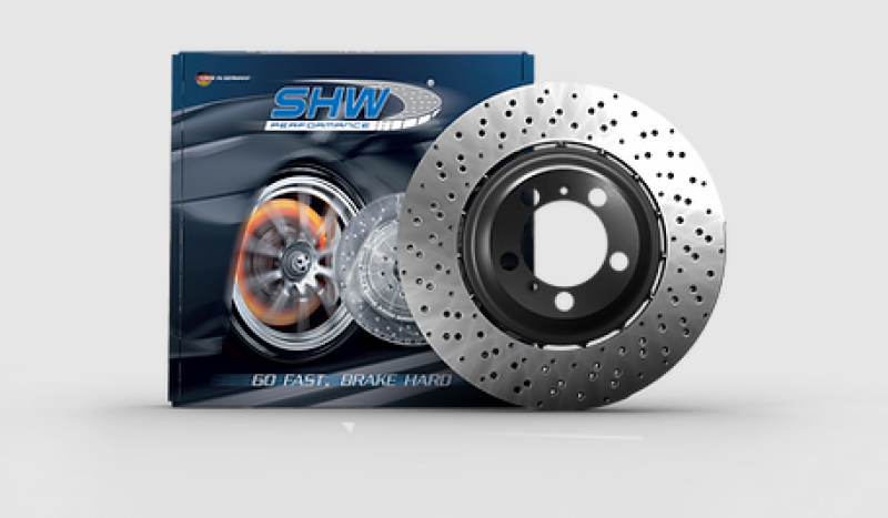 SHW Performance VFX43801 SHW 2022 Audi S3 2.0L Front Cross-Drilled Lightweight Brake Rotor (5WA615301A)