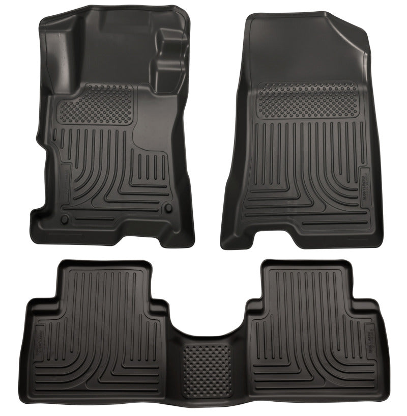 Husky Liners 98401 08-12 Honda Accord (4DR) WeatherBeater Combo Black Floor Liners (One Piece for 2nd Row)