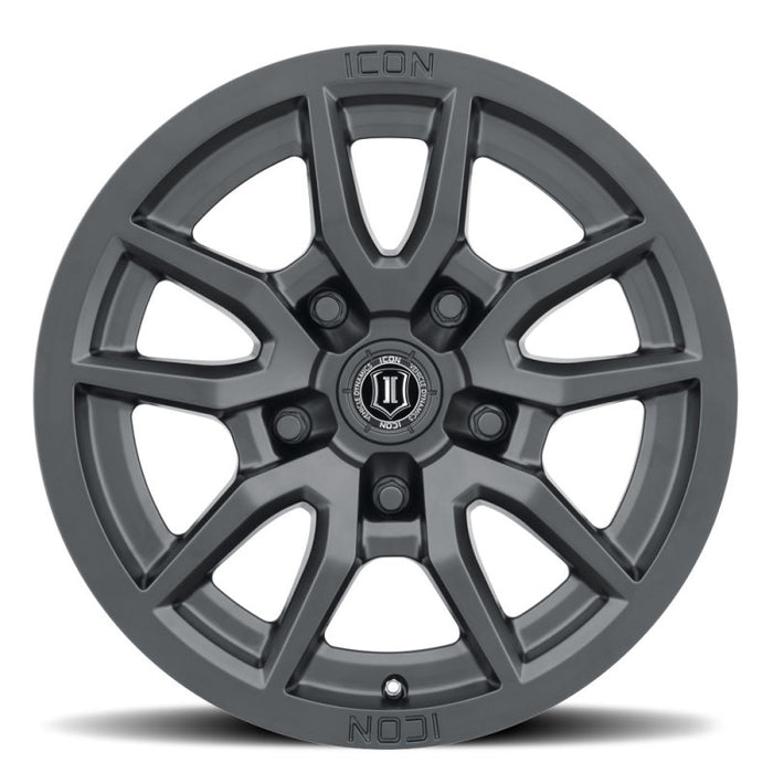 ICON 2617857345SB Vector 5 17x8.5 5x5 -6mm Offset 4.5in BS 71.5mm Bore Satin Black Wheel