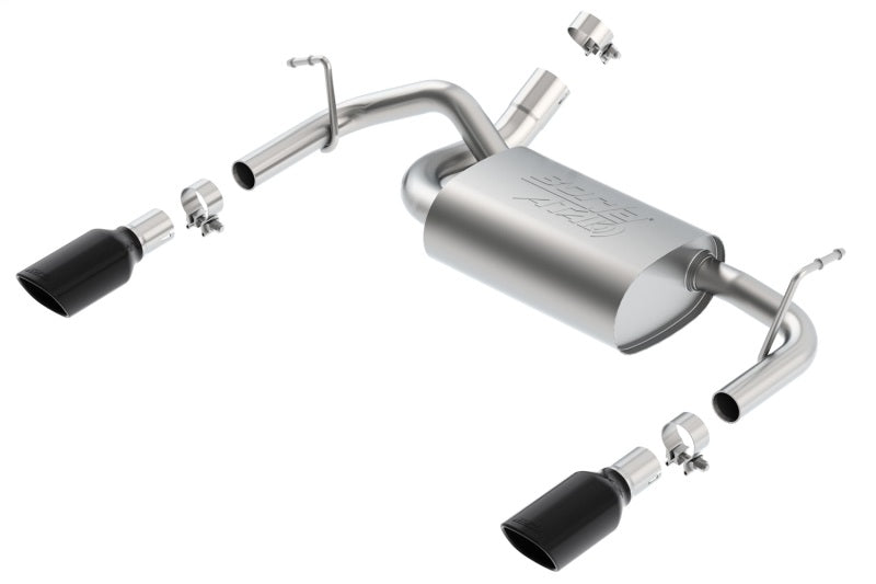 Borla 11860BC 12-14 Jeep Wrangler JK 2/4Dr Rr Section ATAK Single Square Rlld Angle-Cut Black Chrome Exhaust
