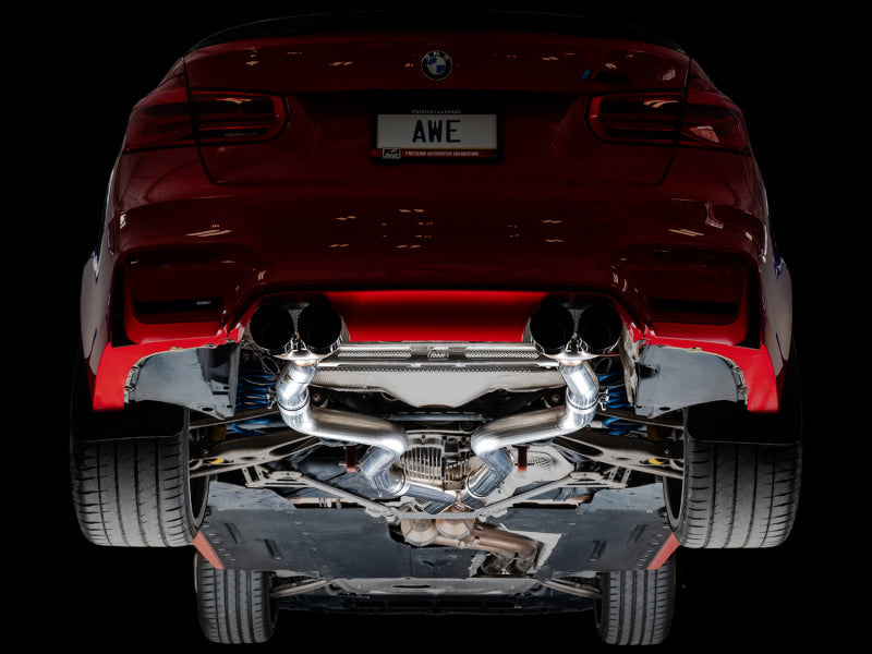 AWE Tuning 3020-43087 BMW F8X M3/M4 Track Edition Catback Exhaust - Diamond Black Tips