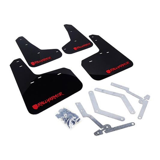 Rally Armor MF27-UR-BLK/RD-X 12-19 Ford Focus ST / 16-19 RS Black UR Mud Flap w/Red Altered Font Logo