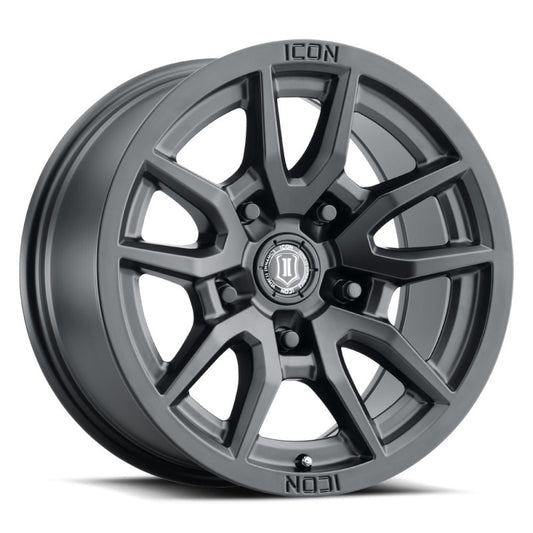 ICON 2617855557SB Vector 5 17x8.5 5x150 25mm Offset 5.75in BS 110.1mm Bore Satin Black Wheel