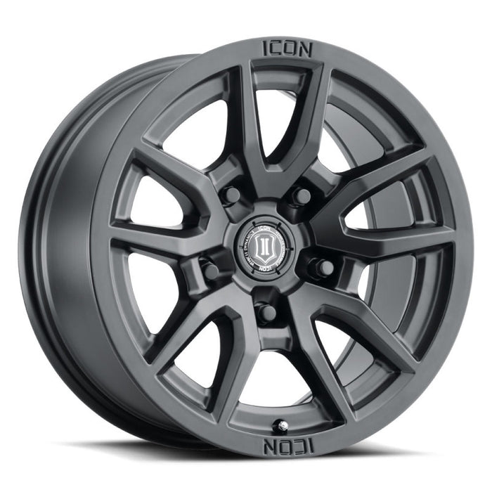 ICON 2617857345SB Vector 5 17x8.5 5x5 -6mm Offset 4.5in BS 71.5mm Bore Satin Black Wheel