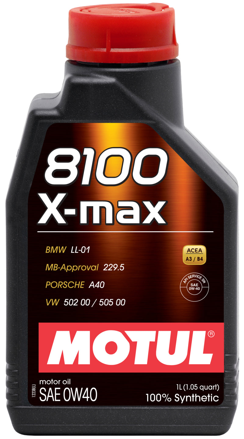 Motul 104531 1L Synthetic Engine Oil 8100 0W40 X-MAX - Porsche A40
