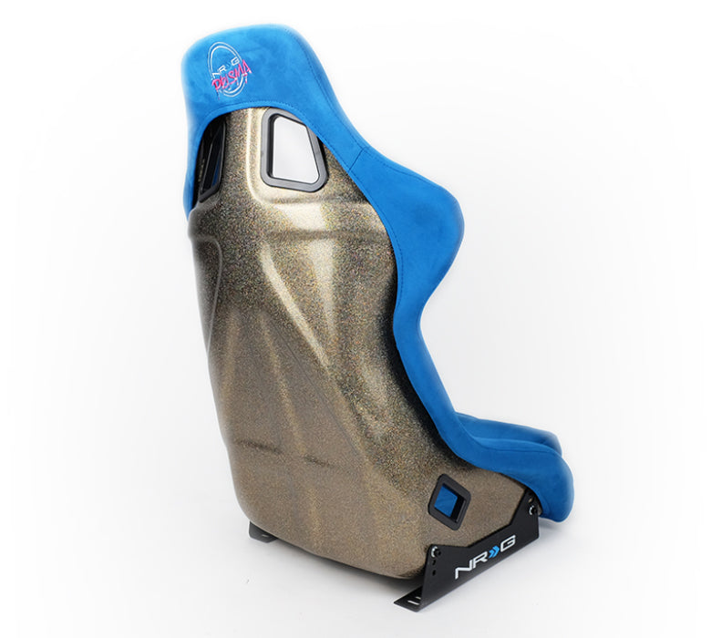 NRG FRP-302BL-ULTRA FRP Bucket Seat ULTRA Edition - Large (Blue Alcantara/Gold Glitter Back)