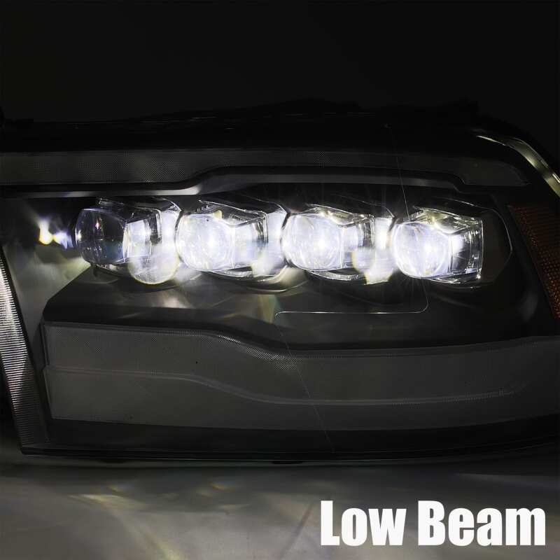 AlphaRex 880541 09-18 Dodge RAM 1500HD NOVA LED Projector Headlights Plank Style Design Alpha Black w/DRL