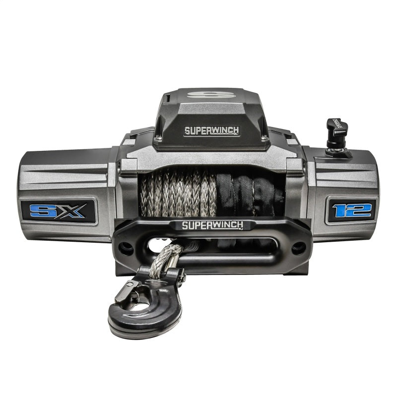 Superwinch 1712201 12000 LBS 12V DC 3/8in x 80ft Synthetic Rope SX 12000SR Winch - Graphite