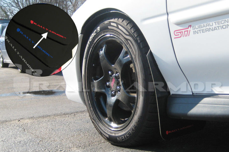 Rally Armor MF2-UR-BLK/RD 93-01 Subaru Impreza RS Black UR Mud Flap w/ Red Logo